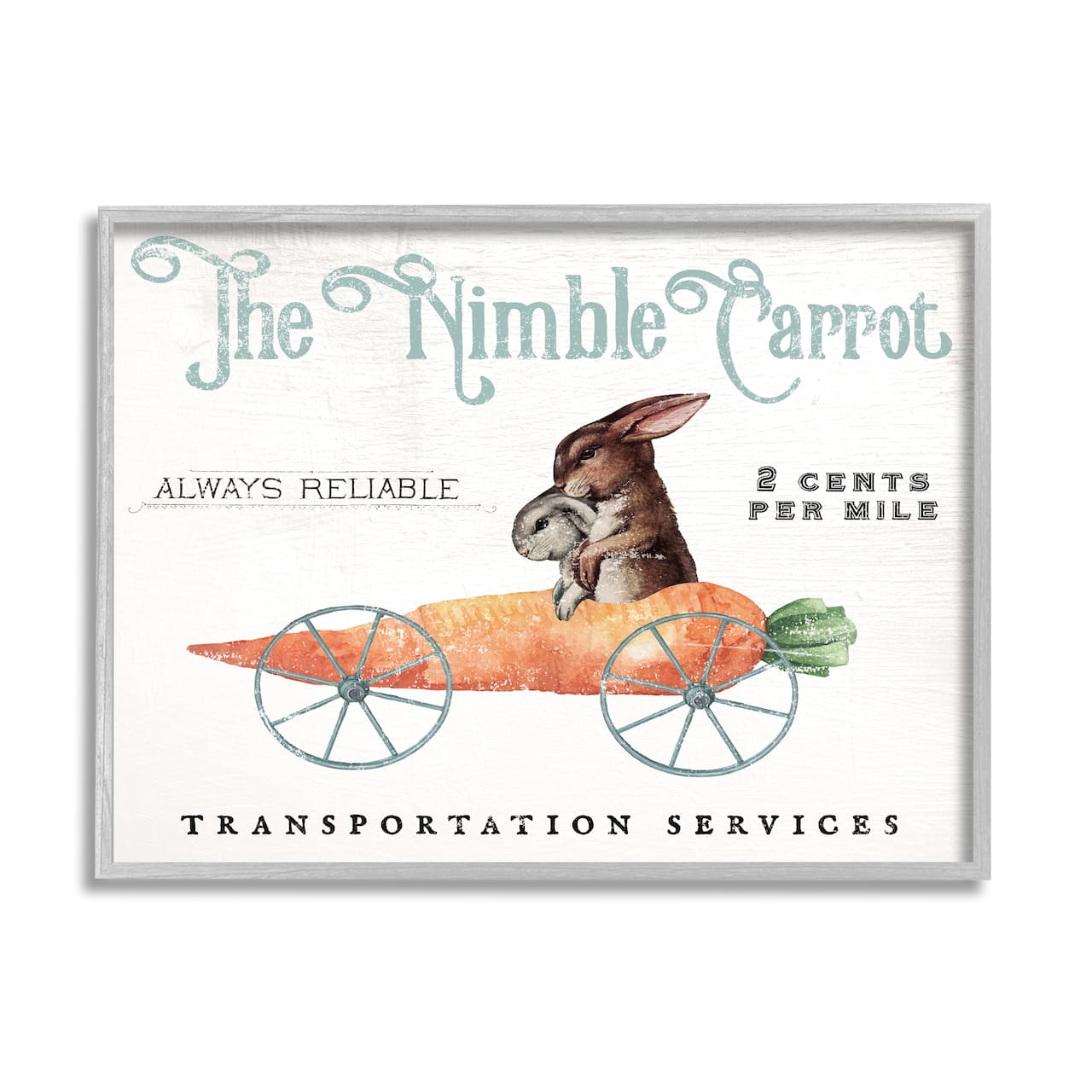 Stupell Industries Easter Bunny Vintage Nimble Carrot Mobile Spring Rabbit Framed Wall Art